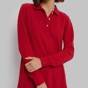 Tuckernuck Red Pique Long-Sleeve May Polo Dress